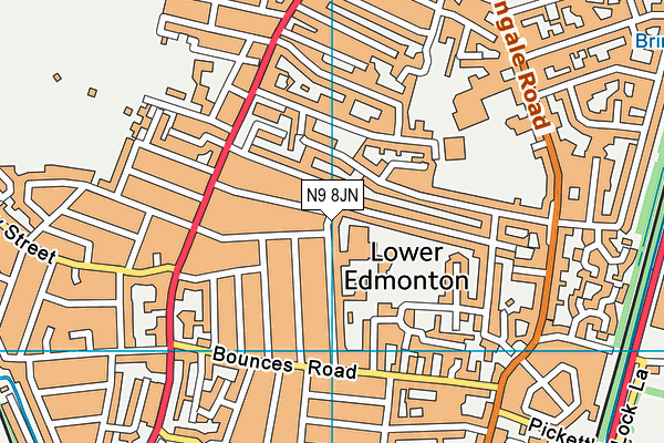 N9 8JN map - OS VectorMap District (Ordnance Survey) N9 8JN map - OS VectorMap District (Ordnance Survey)