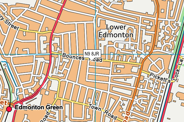 N9 8JR map - OS VectorMap District (Ordnance Survey) N9 8JR map - OS VectorMap District (Ordnance Survey)