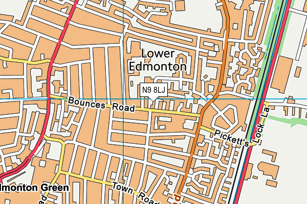 N9 8LJ map - OS VectorMap District (Ordnance Survey) N9 8LJ map - OS VectorMap District (Ordnance Survey)