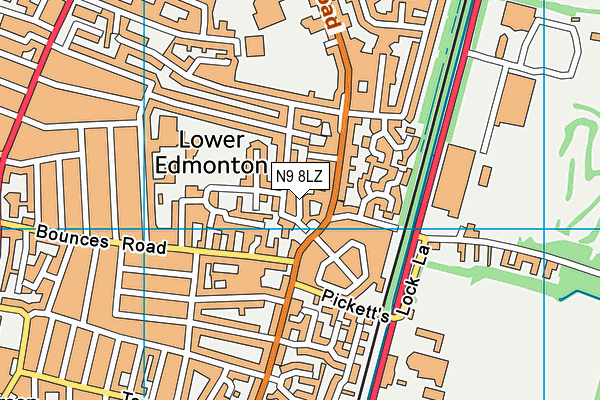 N9 8LZ map - OS VectorMap District (Ordnance Survey) N9 8LZ map - OS VectorMap District (Ordnance Survey)
