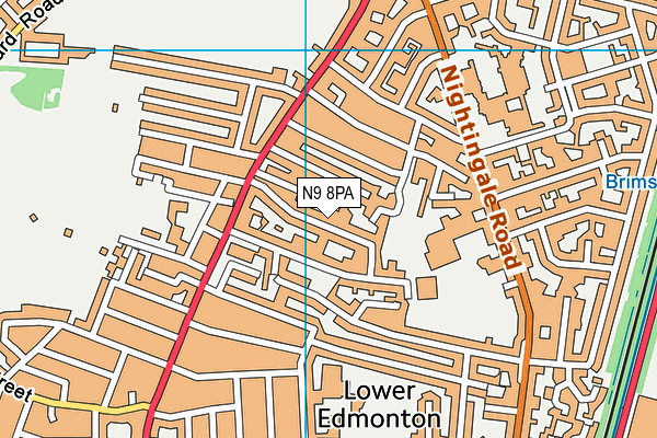 N9 8PA map - OS VectorMap District (Ordnance Survey) N9 8PA map - OS VectorMap District (Ordnance Survey)