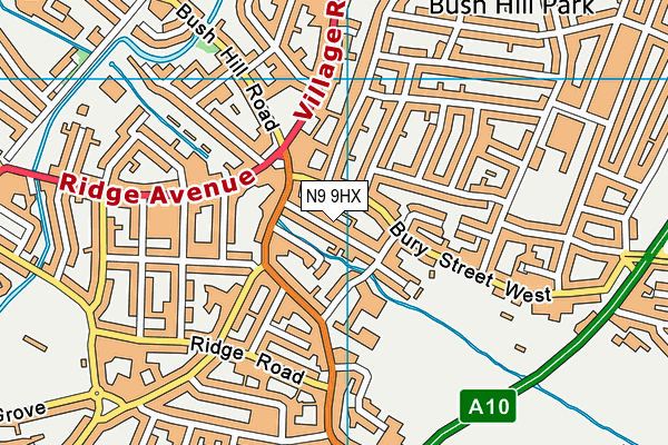 N9 9HX map - OS VectorMap District (Ordnance Survey) N9 9HX map - OS VectorMap District (Ordnance Survey)