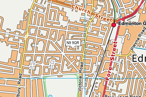 N9 9QR map - OS VectorMap District (Ordnance Survey) N9 9QR map - OS VectorMap District (Ordnance Survey)