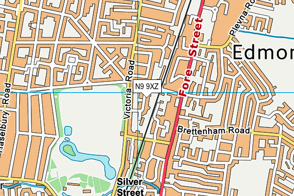 N9 9XZ map - OS VectorMap District (Ordnance Survey) N9 9XZ map - OS VectorMap District (Ordnance Survey)
