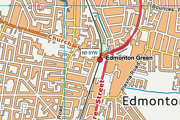 N9 9YW map - OS VectorMap District (Ordnance Survey) N9 9YW map - OS VectorMap District (Ordnance Survey)