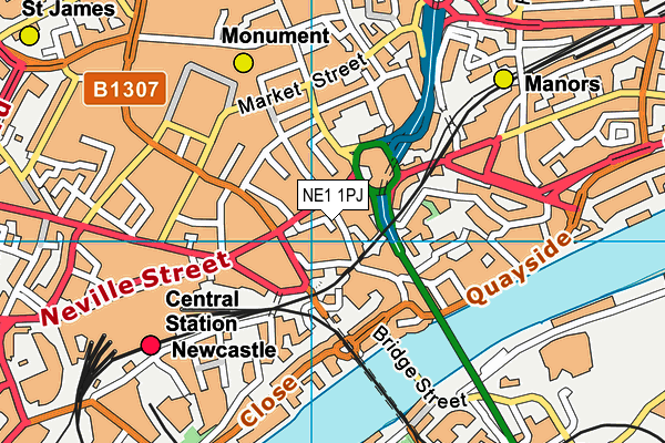 NE1 1PJ map - OS VectorMap District (Ordnance Survey) NE1 1PJ map - OS VectorMap District (Ordnance Survey)
