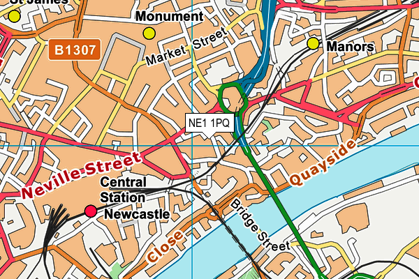 NE1 1PQ map - OS VectorMap District (Ordnance Survey) NE1 1PQ map - OS VectorMap District (Ordnance Survey)