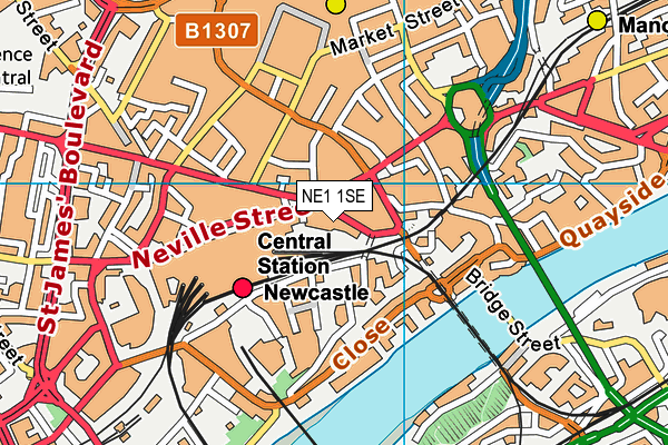 NE1 1SE map - OS VectorMap District (Ordnance Survey) NE1 1SE map - OS VectorMap District (Ordnance Survey)