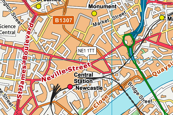 NE1 1TT map - OS VectorMap District (Ordnance Survey)