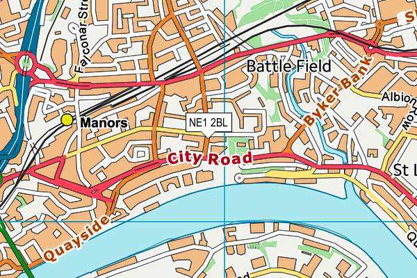 NE1 2BL map - OS VectorMap District (Ordnance Survey) NE1 2BL map - OS VectorMap District (Ordnance Survey)