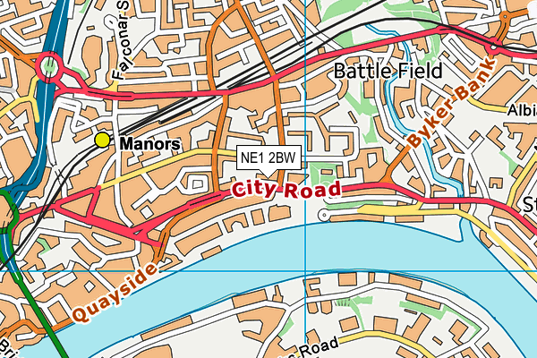 NE1 2BW map - OS VectorMap District (Ordnance Survey) NE1 2BW map - OS VectorMap District (Ordnance Survey)