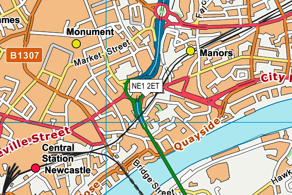NE1 2ET map - OS VectorMap District (Ordnance Survey) NE1 2ET map - OS VectorMap District (Ordnance Survey)