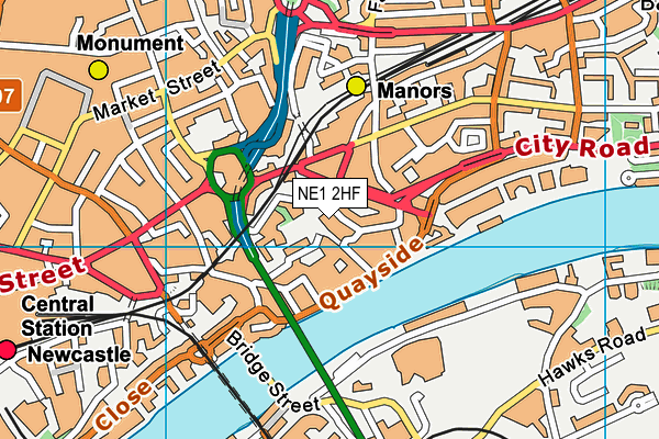 NE1 2HF map - OS VectorMap District (Ordnance Survey) NE1 2HF map - OS VectorMap District (Ordnance Survey)