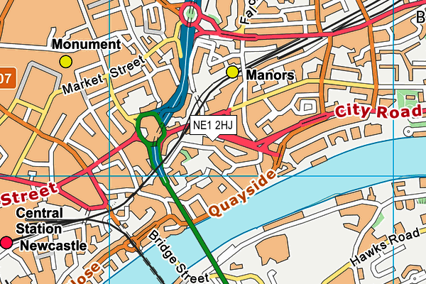 NE1 2HJ map - OS VectorMap District (Ordnance Survey) NE1 2HJ map - OS VectorMap District (Ordnance Survey)