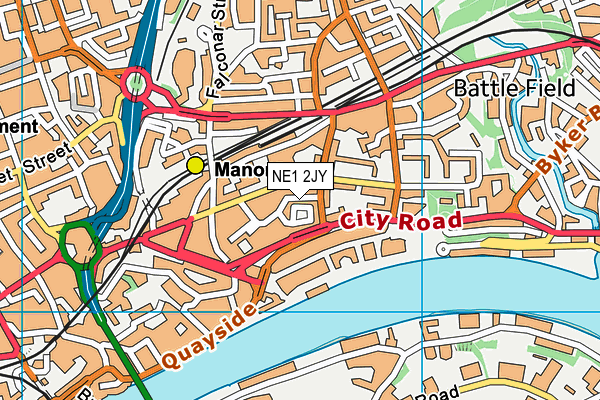 NE1 2JY map - OS VectorMap District (Ordnance Survey)