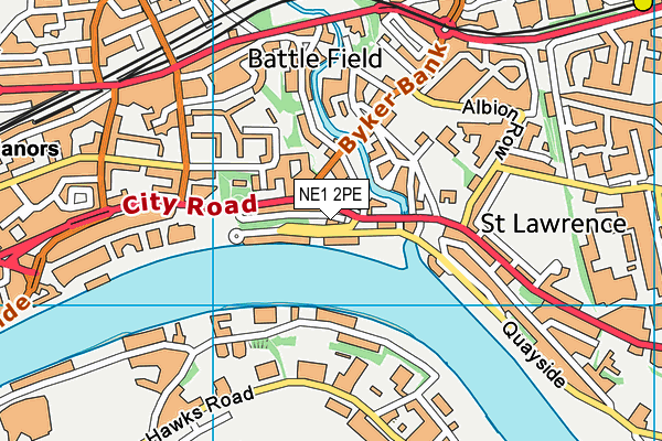 NE1 2PE map - OS VectorMap District (Ordnance Survey) NE1 2PE map - OS VectorMap District (Ordnance Survey)