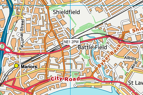 NE1 2PW map - OS VectorMap District (Ordnance Survey) NE1 2PW map - OS VectorMap District (Ordnance Survey)