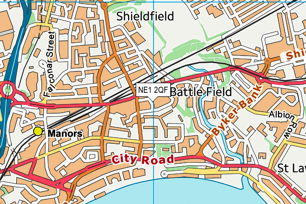 NE1 2QF map - OS VectorMap District (Ordnance Survey)