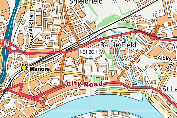 NE1 2QH map - OS VectorMap District (Ordnance Survey) NE1 2QH map - OS VectorMap District (Ordnance Survey)
