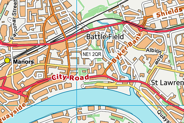 NE1 2QR map - OS VectorMap District (Ordnance Survey) NE1 2QR map - OS VectorMap District (Ordnance Survey)