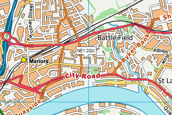 NE1 2QU map - OS VectorMap District (Ordnance Survey) NE1 2QU map - OS VectorMap District (Ordnance Survey)