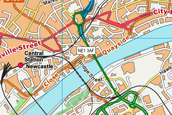 NE1 3AF map - OS VectorMap District (Ordnance Survey) NE1 3AF map - OS VectorMap District (Ordnance Survey)