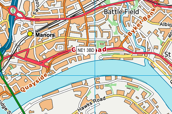 NE1 3BD map - OS VectorMap District (Ordnance Survey) NE1 3BD map - OS VectorMap District (Ordnance Survey)