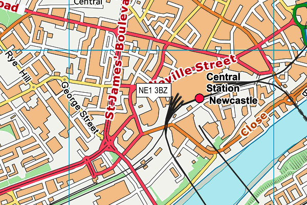 NE1 3BZ map - OS VectorMap District (Ordnance Survey)