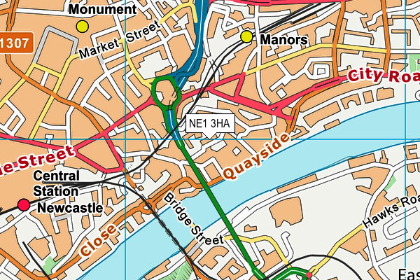 NE1 3HA map - OS VectorMap District (Ordnance Survey) NE1 3HA map - OS VectorMap District (Ordnance Survey)