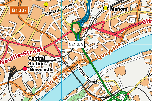 NE1 3JA map - OS VectorMap District (Ordnance Survey) NE1 3JA map - OS VectorMap District (Ordnance Survey)