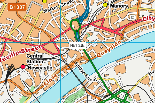 NE1 3JE map - OS VectorMap District (Ordnance Survey)
