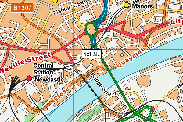NE1 3JL map - OS VectorMap District (Ordnance Survey) NE1 3JL map - OS VectorMap District (Ordnance Survey)