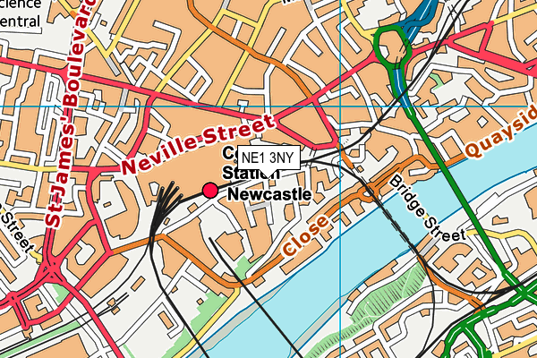 NE1 3NY map - OS VectorMap District (Ordnance Survey)