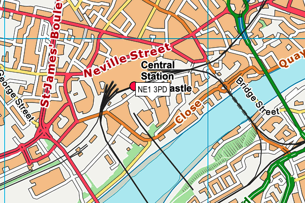 NE1 3PD map - OS VectorMap District (Ordnance Survey) NE1 3PD map - OS VectorMap District (Ordnance Survey)