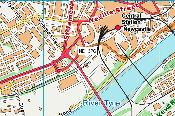 NE1 3PG map - OS VectorMap District (Ordnance Survey) NE1 3PG map - OS VectorMap District (Ordnance Survey)