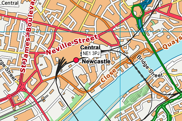 NE1 3PJ map - OS VectorMap District (Ordnance Survey) NE1 3PJ map - OS VectorMap District (Ordnance Survey)