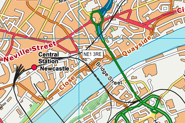 NE1 3RE map - OS VectorMap District (Ordnance Survey)