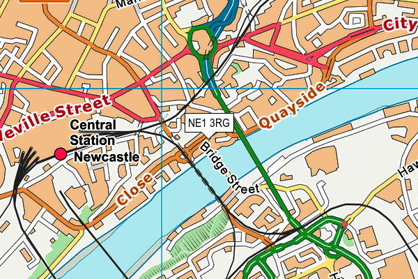 NE1 3RG map - OS VectorMap District (Ordnance Survey)