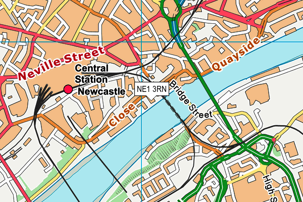 NE1 3RN map - OS VectorMap District (Ordnance Survey) NE1 3RN map - OS VectorMap District (Ordnance Survey)