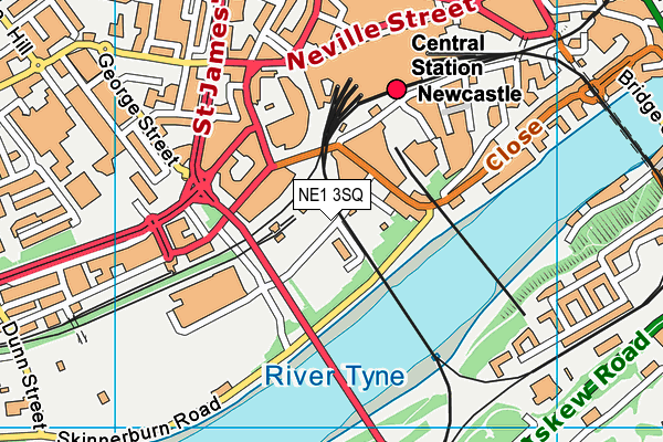 NE1 3SQ map - OS VectorMap District (Ordnance Survey)