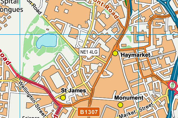 NE1 4LG map - OS VectorMap District (Ordnance Survey) NE1 4LG map - OS VectorMap District (Ordnance Survey)