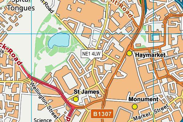 NE1 4LW map - OS VectorMap District (Ordnance Survey) NE1 4LW map - OS VectorMap District (Ordnance Survey)