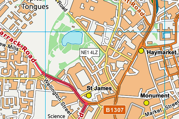 NE1 4LZ map - OS VectorMap District (Ordnance Survey)