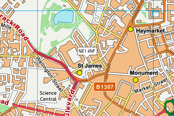 NE1 4NF map - OS VectorMap District (Ordnance Survey) NE1 4NF map - OS VectorMap District (Ordnance Survey)