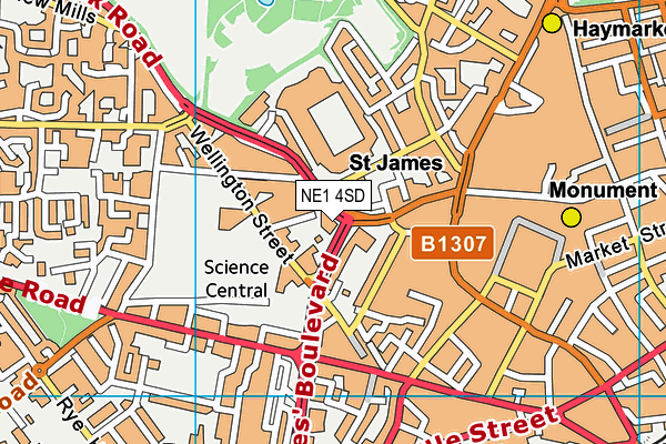 NE1 4SD map - OS VectorMap District (Ordnance Survey) NE1 4SD map - OS VectorMap District (Ordnance Survey)