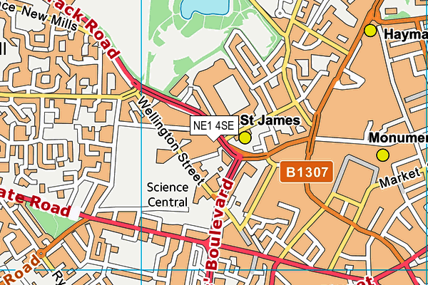 NE1 4SE map - OS VectorMap District (Ordnance Survey) NE1 4SE map - OS VectorMap District (Ordnance Survey)