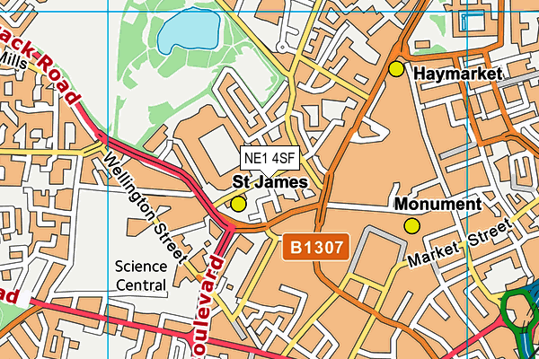 NE1 4SF map - OS VectorMap District (Ordnance Survey) NE1 4SF map - OS VectorMap District (Ordnance Survey)