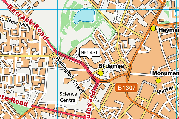 NE1 4ST map - OS VectorMap District (Ordnance Survey) NE1 4ST map - OS VectorMap District (Ordnance Survey)