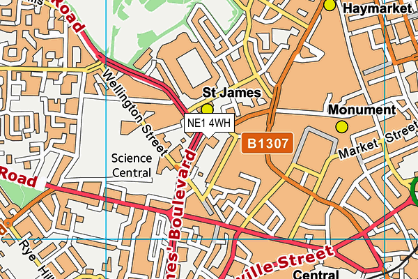 NE1 4WH map - OS VectorMap District (Ordnance Survey) NE1 4WH map - OS VectorMap District (Ordnance Survey)