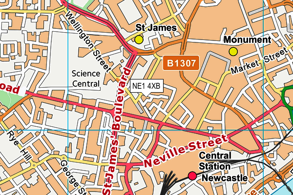 NE1 4XB map - OS VectorMap District (Ordnance Survey) NE1 4XB map - OS VectorMap District (Ordnance Survey)
